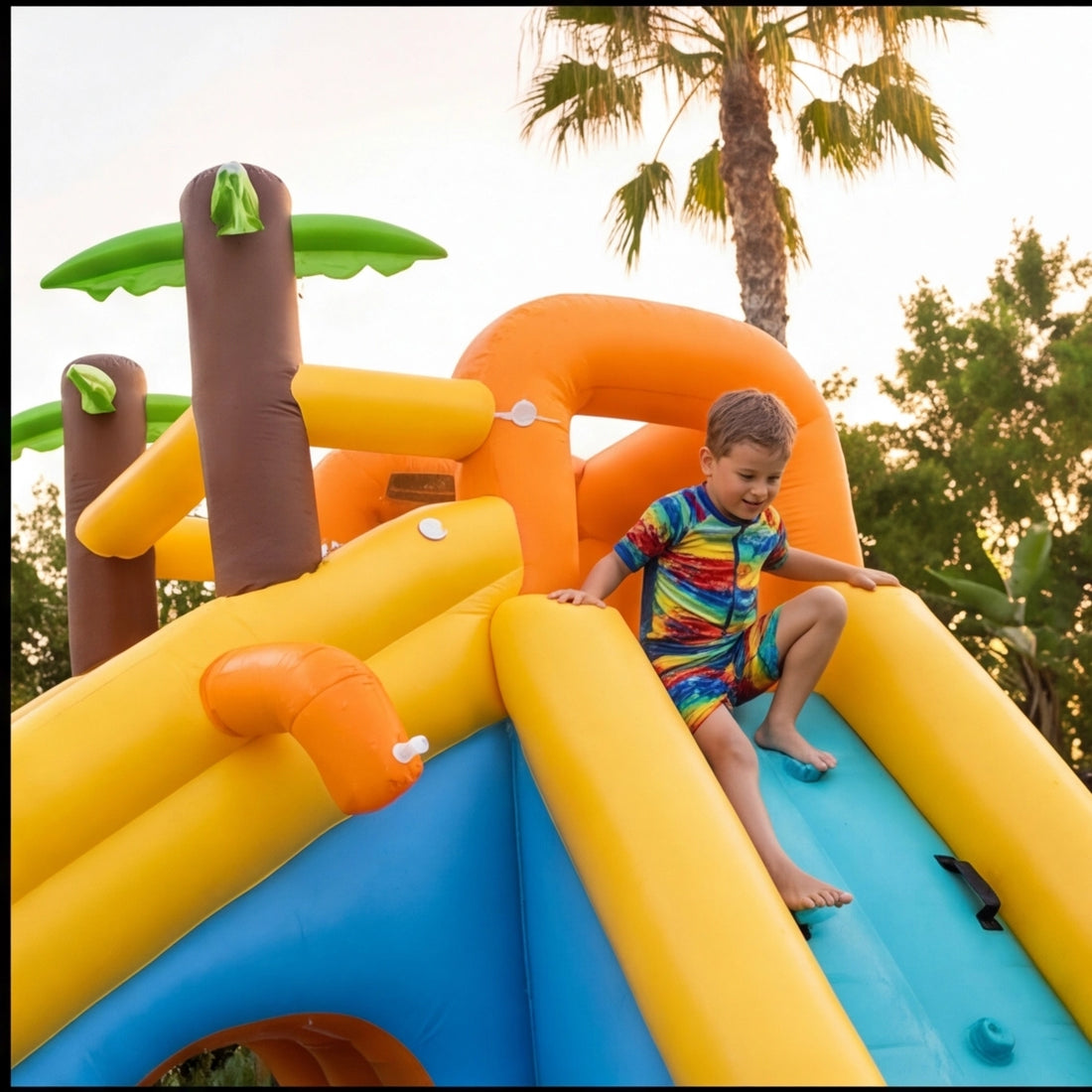 JumpJoy Tropical Splash Park™ – Inflatable Water Slide Bounce House — view 3