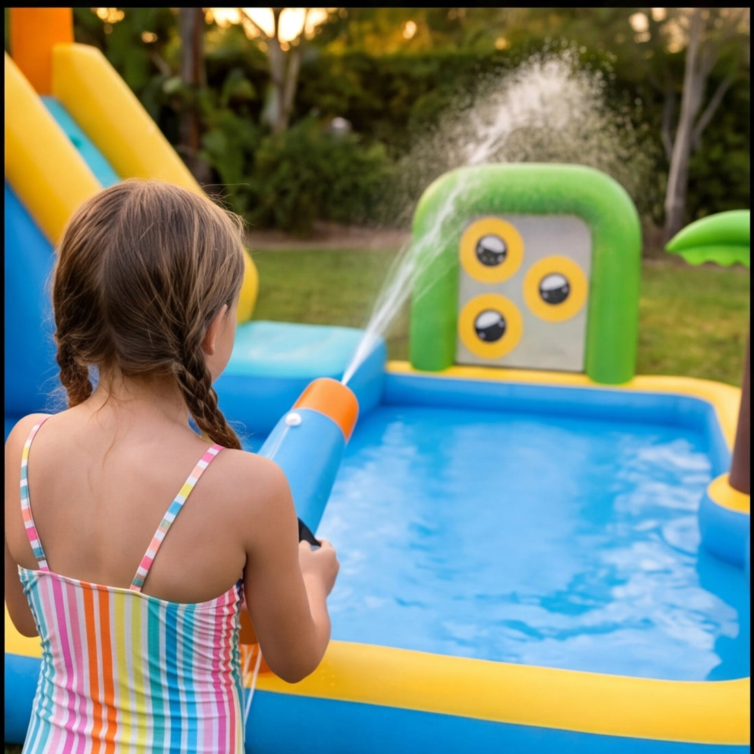 JumpJoy Tropical Splash Park™ – Inflatable Water Slide Bounce House — view 5